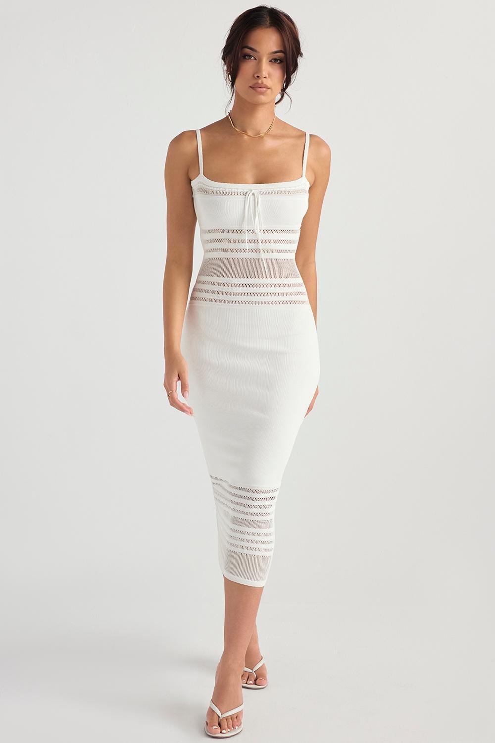 Gia Ivory Dainty Knit Midi Dress Product Image