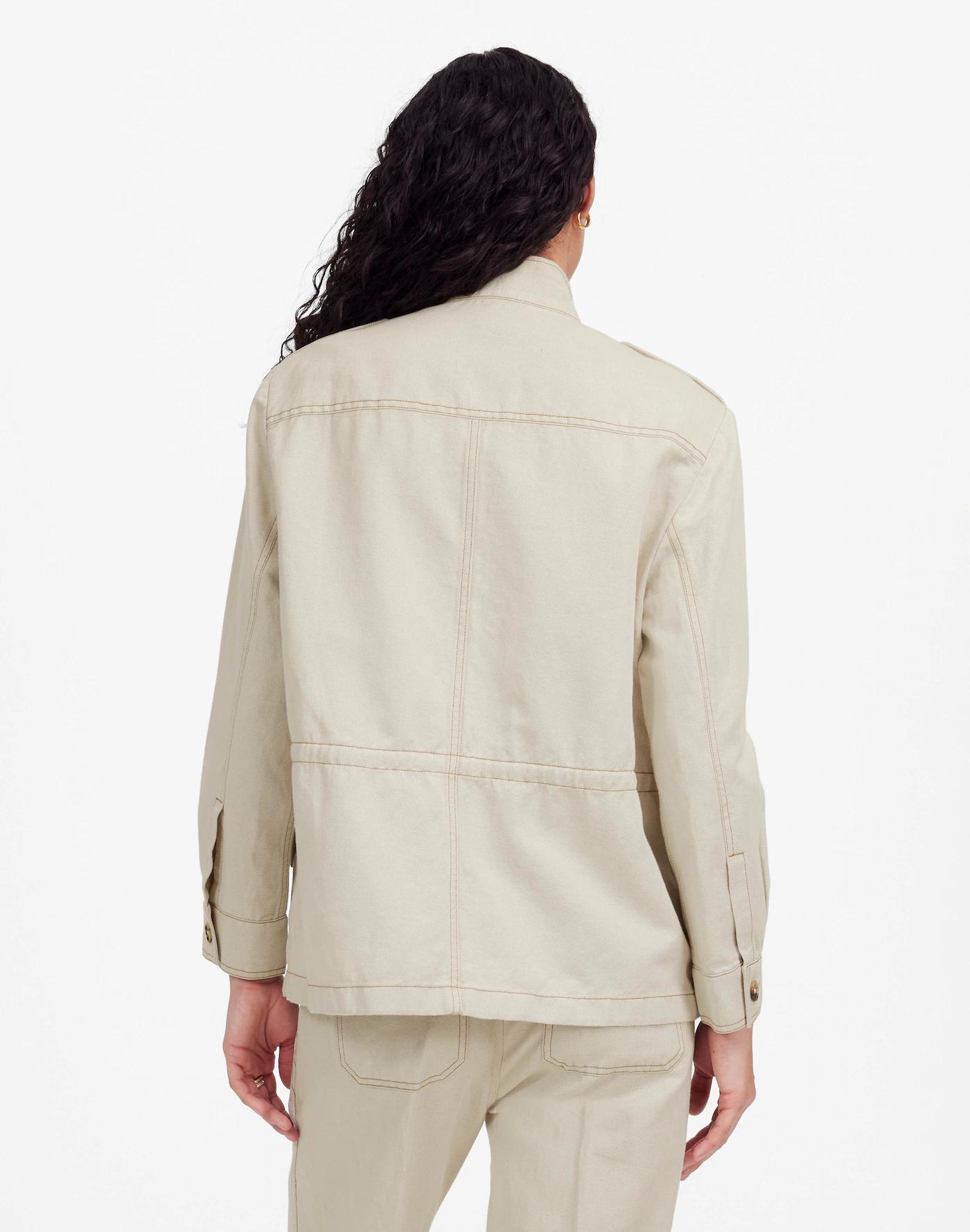 Cinched Utility Jacket in Italian Linen Twill Product Image