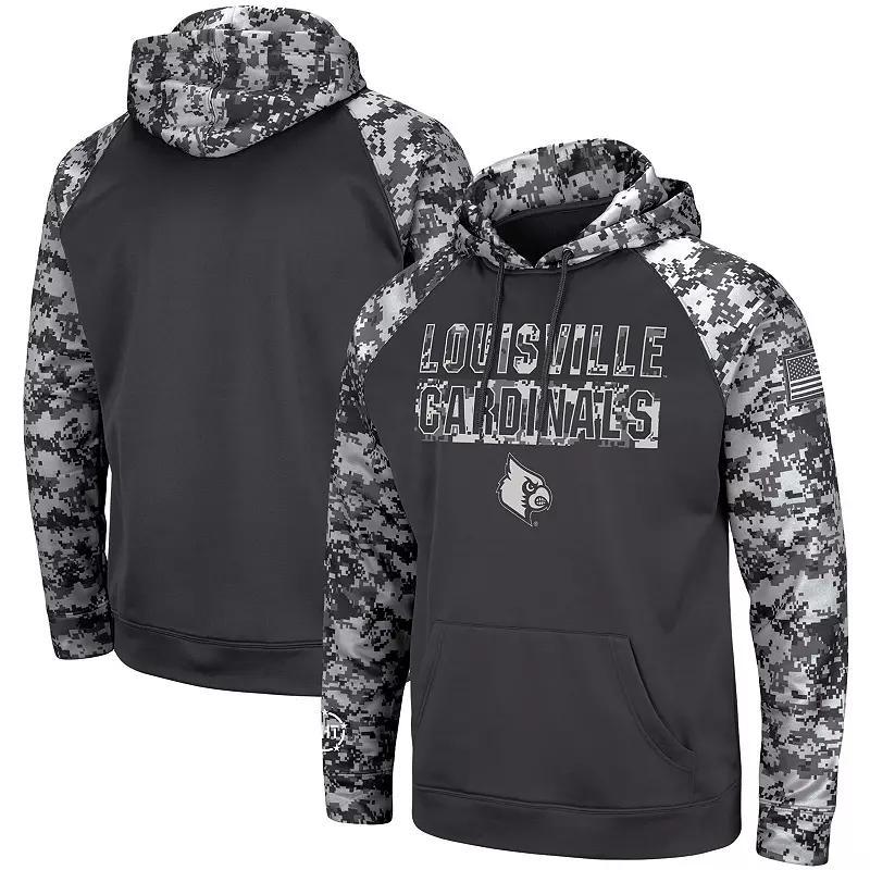 Mens Colosseum Charcoal Memphis Tigers OHT Military Appreciation Digital Camo Pullover Hoodie Product Image