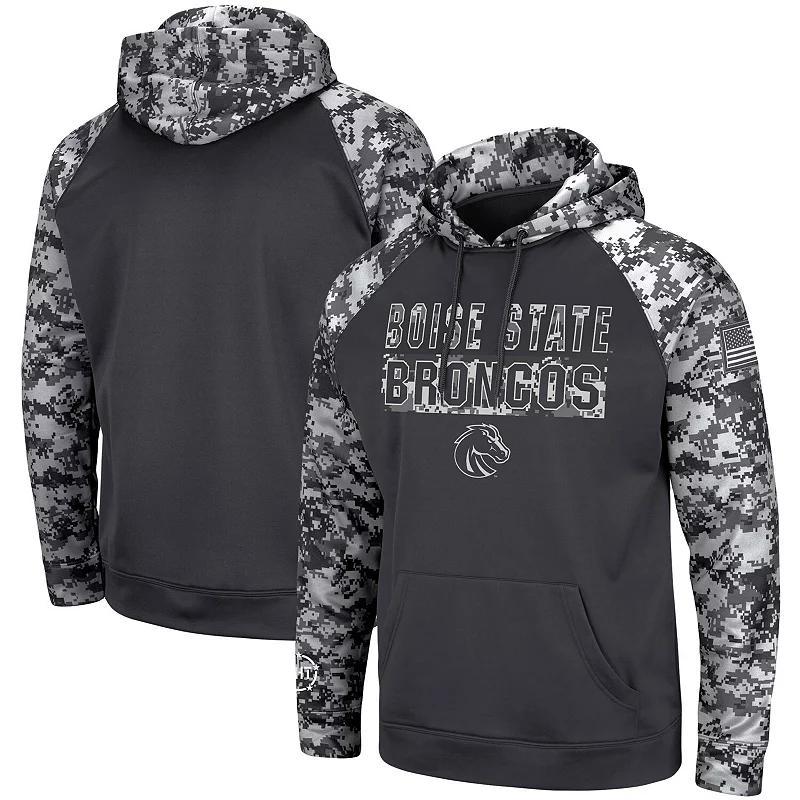 Mens Colosseum Charcoal Boise State Broncos OHT Military Appreciation Digital Camo Pullover Hoodie Product Image