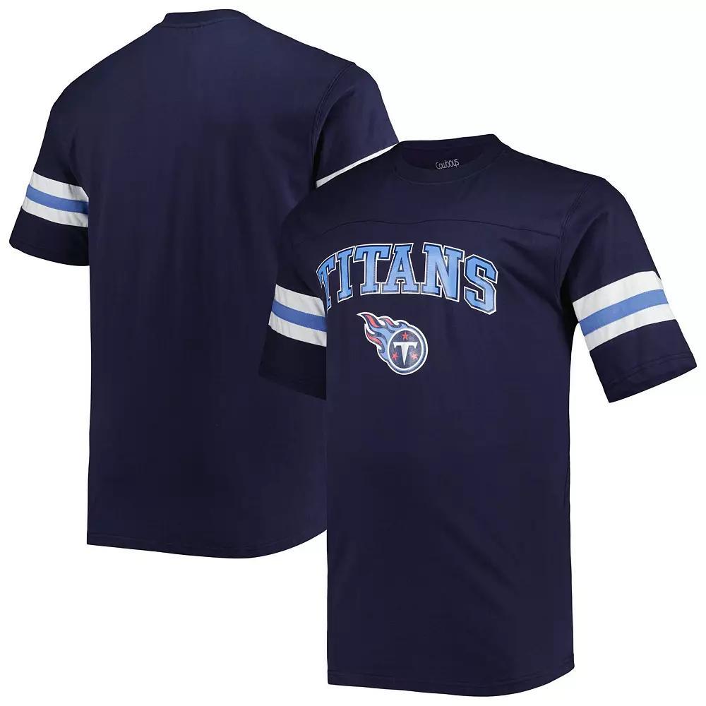 Men's Navy Tennessee Titans Big & Tall Arm Stripe T-Shirt, Size: XLT, Blue Product Image