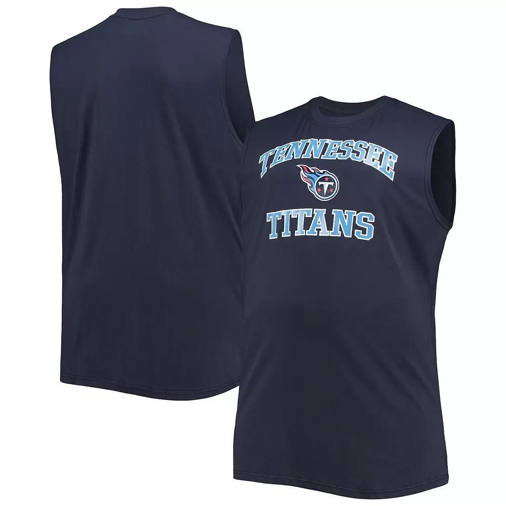 Men's Navy Tennessee Titans Big & Tall Muscle Tank Top, Size: XLT, Blue Product Image