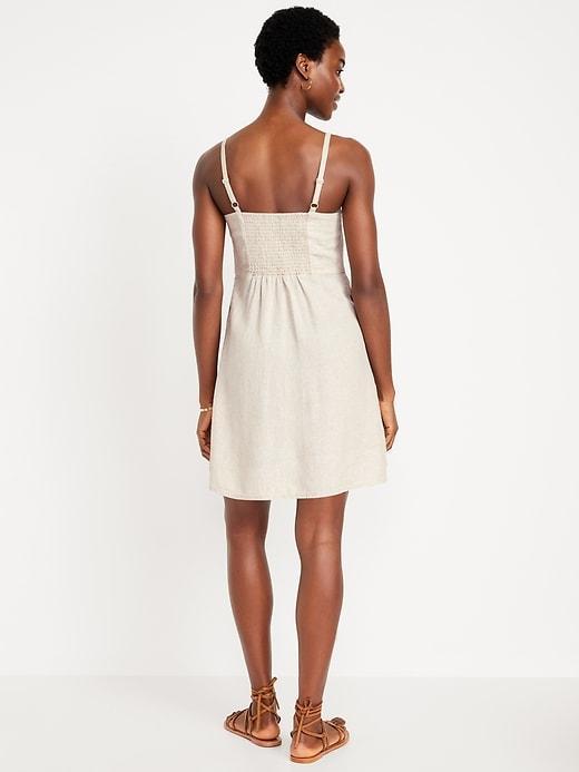 Fit & Flare Linen-Blend Mini Dress Product Image