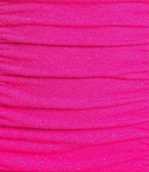 Honey and Rosie Glitter Knit V-Neck Shirred Open-Back Mini Dress Product Image