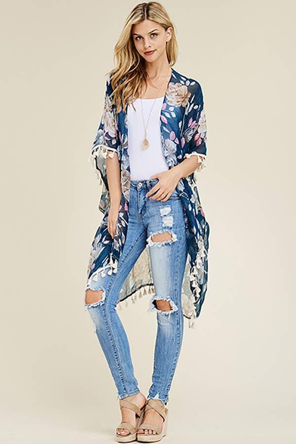 FLORAL TASSEL CARDIGAN Product Image