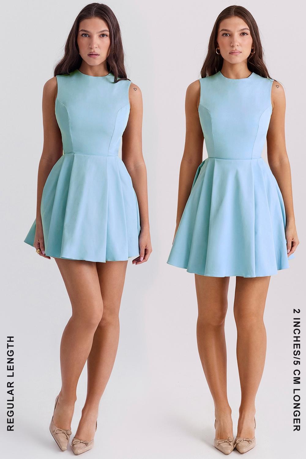 Ingrid  tuscan blue twill mini dress Product Image