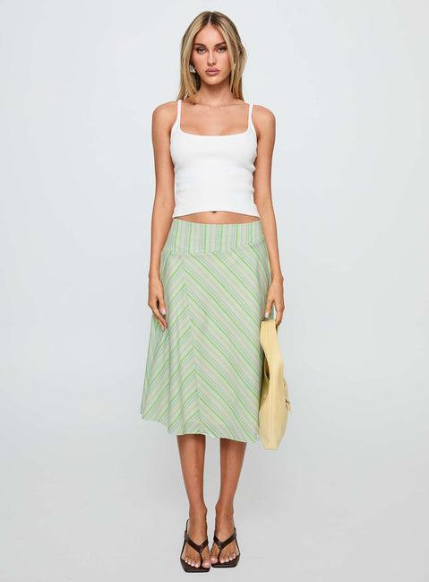 Vettie Midi Skirt Green Multi Product Image
