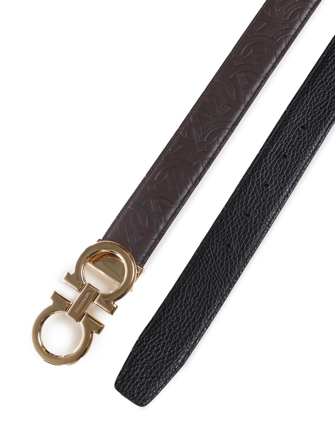 FERRAGAMO Belt With Logo Motif In Brown Product Image