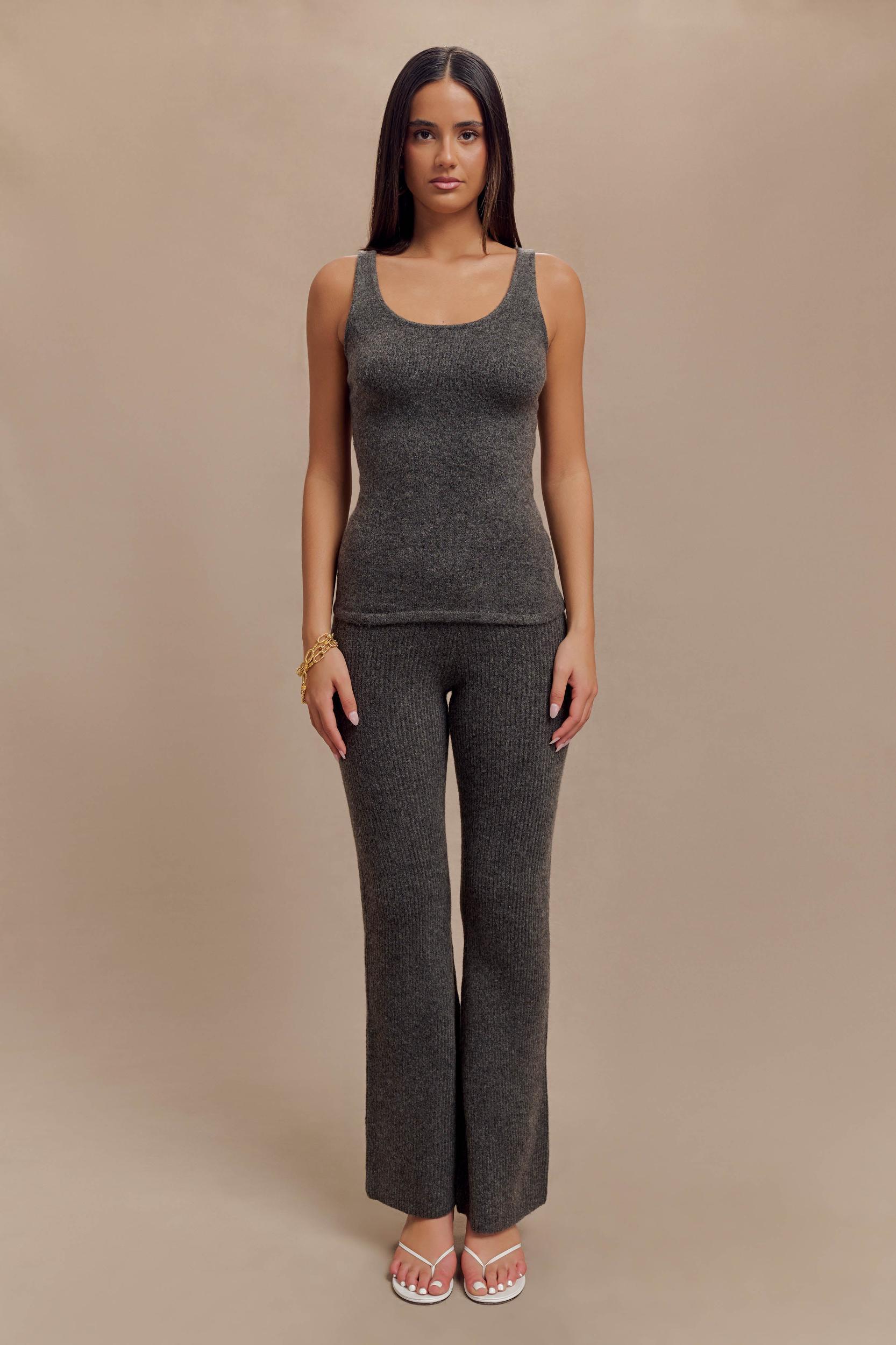 Shyann Sleeveless Longline Knit Top - Charcoal Marle Product Image