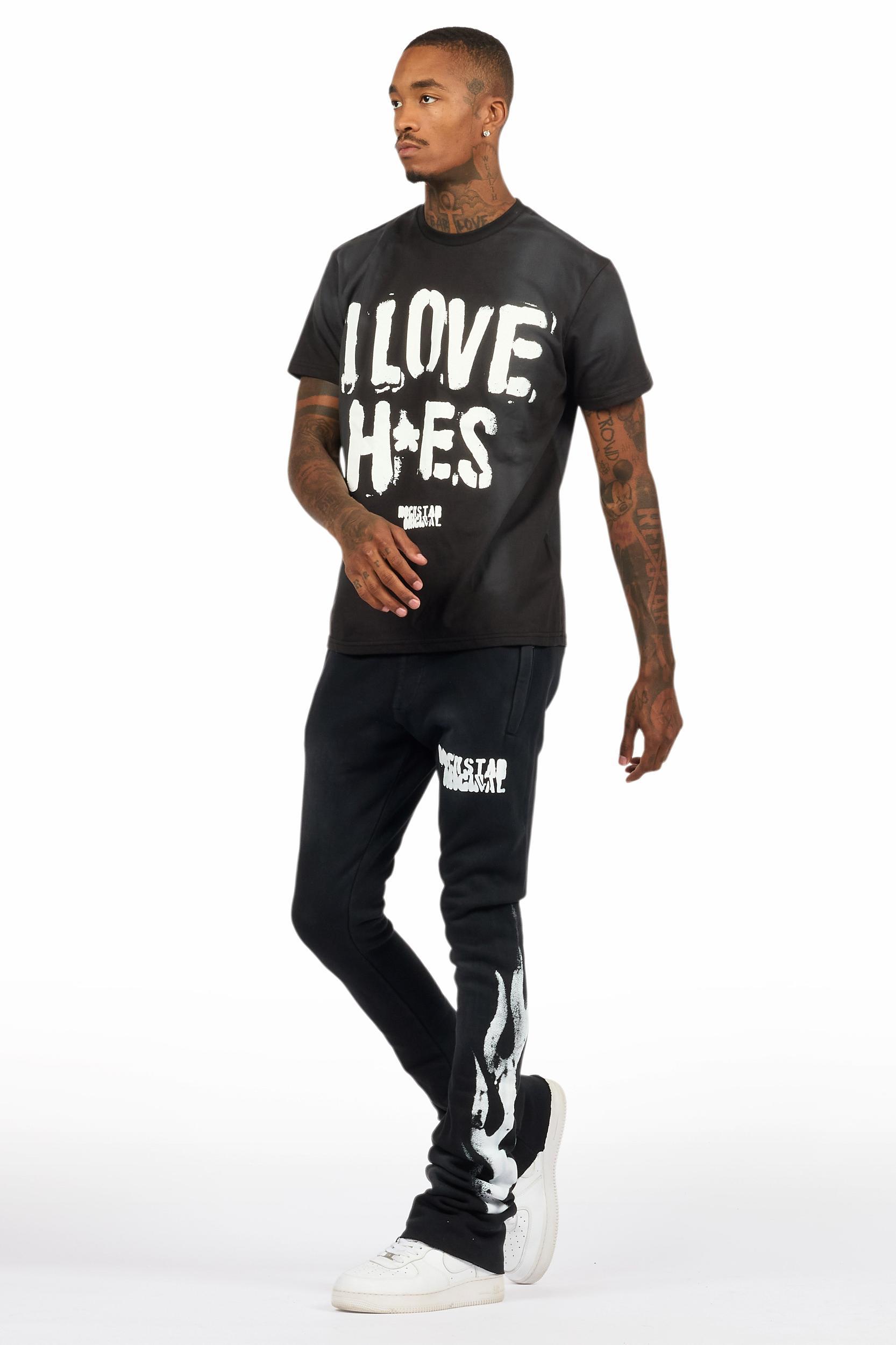 Banyan Black T-Shirt/Stacked Flare Track Set Male Product Image