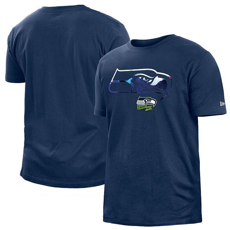 Men's New Era College Navy Seattle Seahawks 2022 Sideline Ink Dye T-Shirt,  Product Image