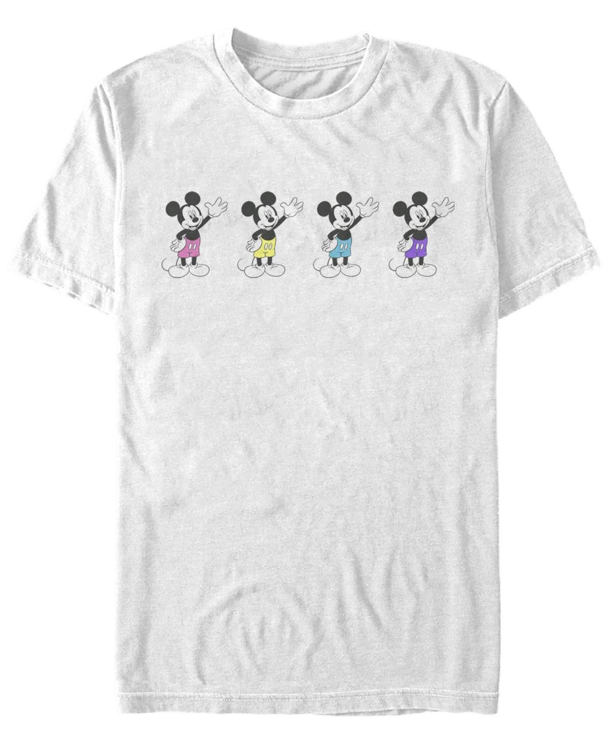 Men's Mickey Classic Neon Pants Neon Group Shot Tee, Size: Medium, White Product Image