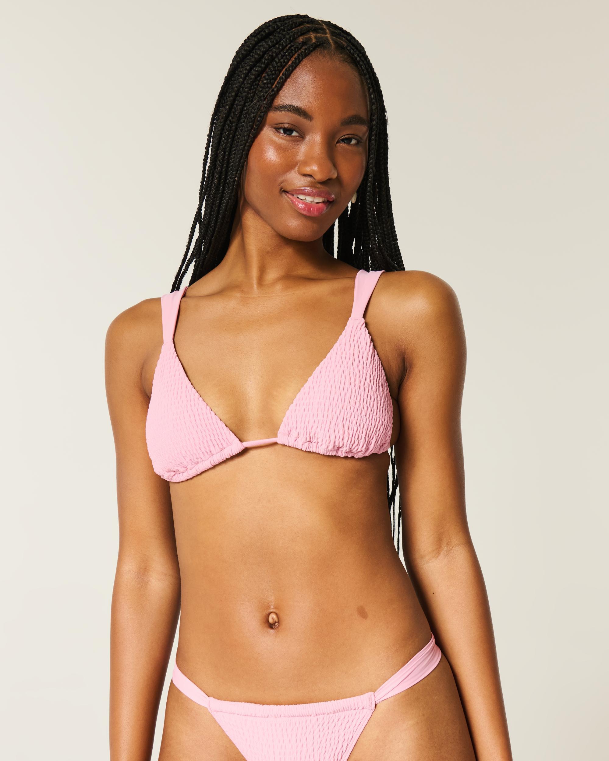 Smocked Over-the-Shoulder Triangle Bikini Top Product Image