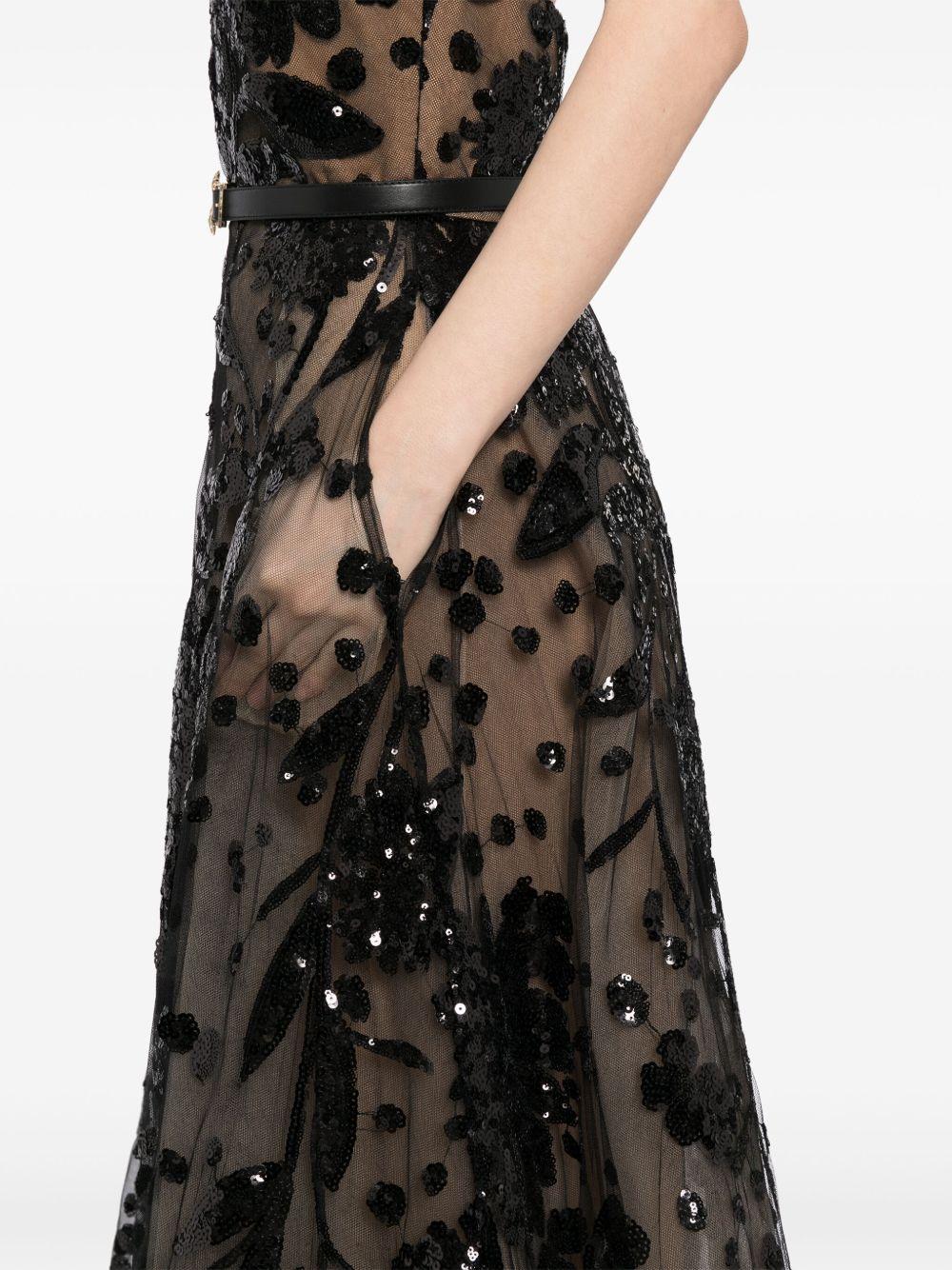 embroidered halter gown Product Image