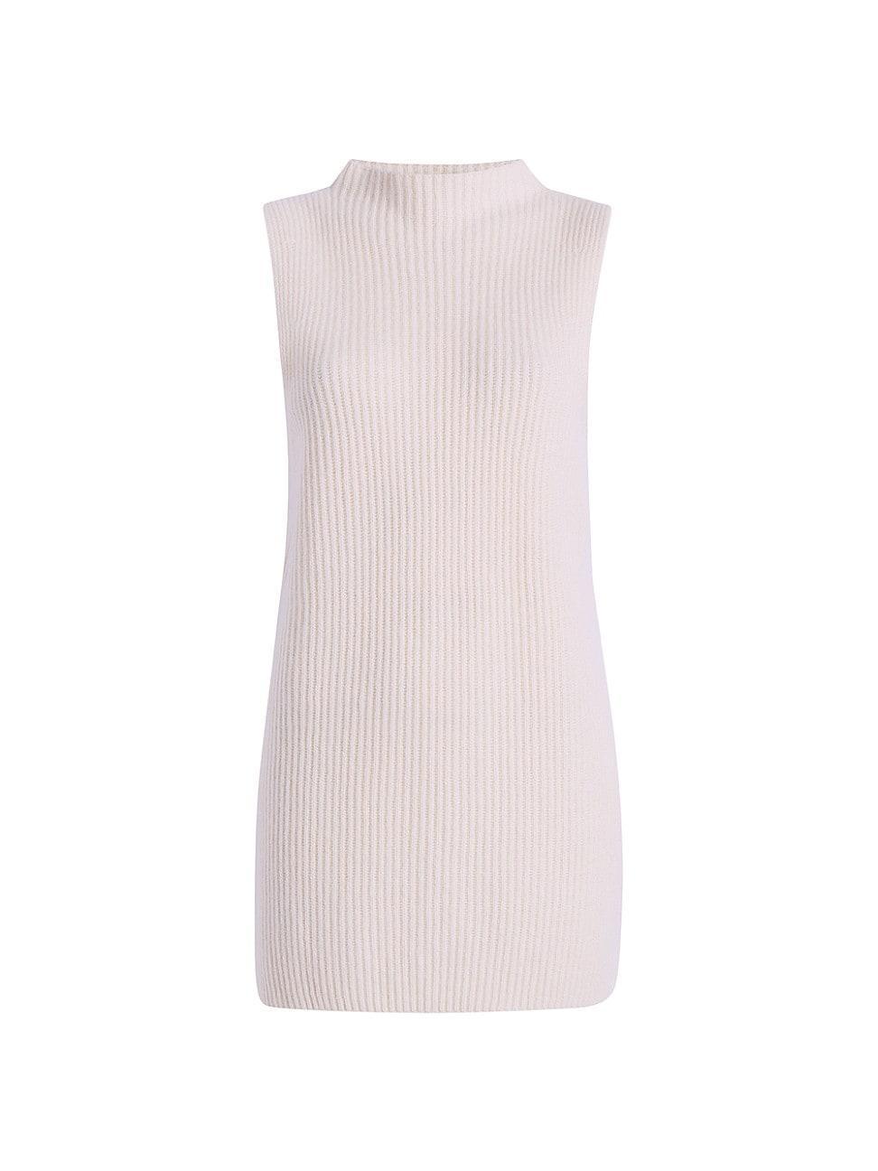 Womens Mock Turtleneck Sleeveless Sweater Product Image