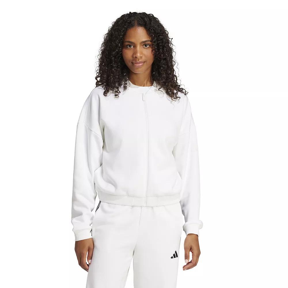 Women's adidas Essentials Contemporary Logo Sportswear Bomber Jacket, Size: XS, White Product Image