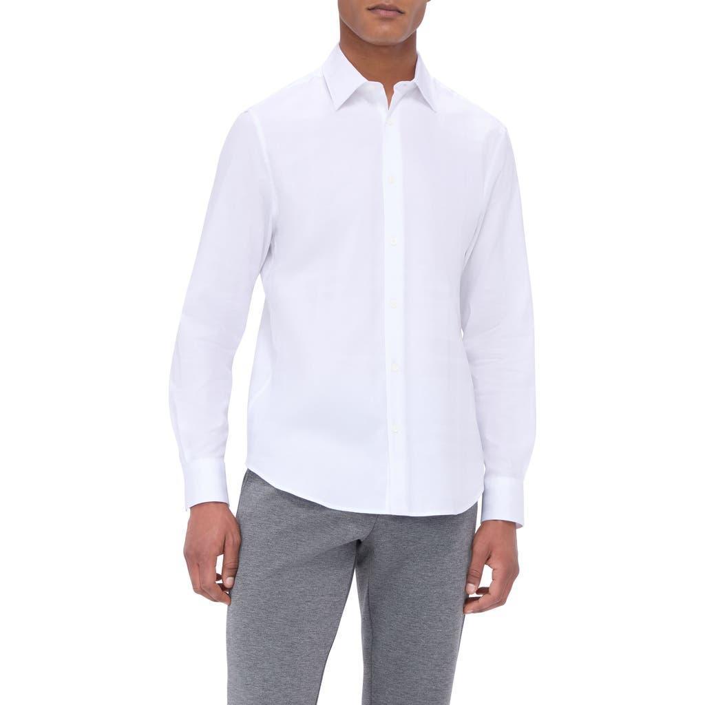 BUGATCHI Julian Shaped Fit Solid Cotton Button-up Shirt In White Product Image