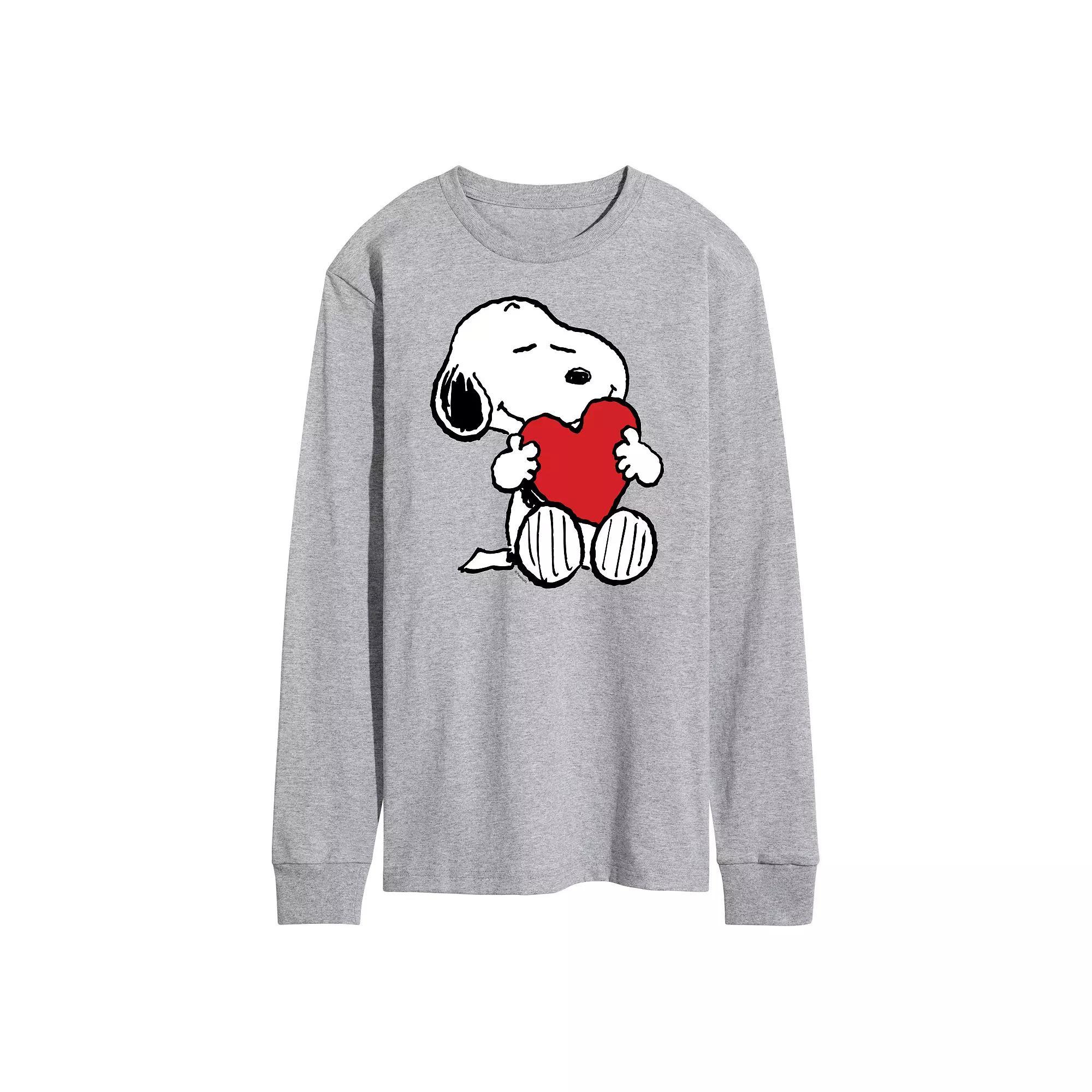 Men's Peanuts Hugging Heart Long Sleeve Tee,  Product Image