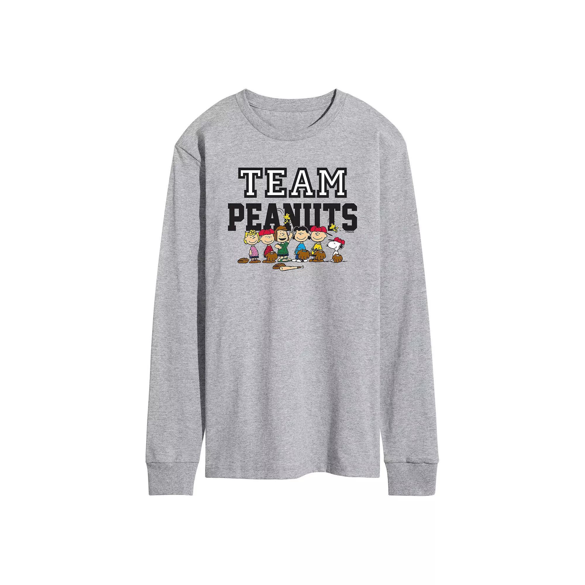 Men's Peanuts "Team Peanuts" Tee, Size: XXL, Gray Product Image