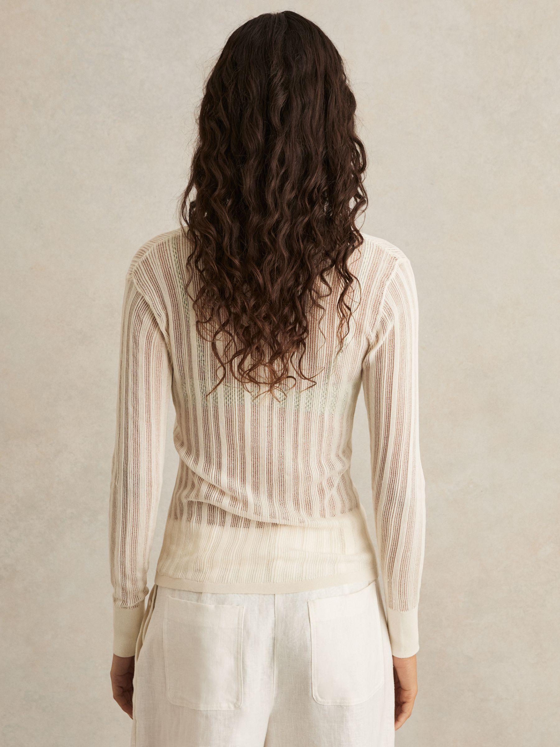 Knitted Beach Cover-Up Top in Cream Product Image