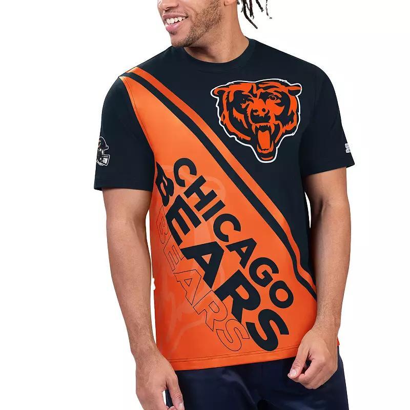 Mens Starter /Orange Chicago Bears Finish Line Extreme Graphic T-Shirt Blue Product Image