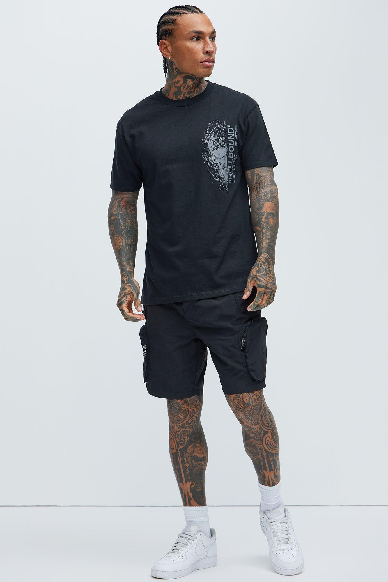 All This And That Nylon Cargo Shorts - Black Product Image