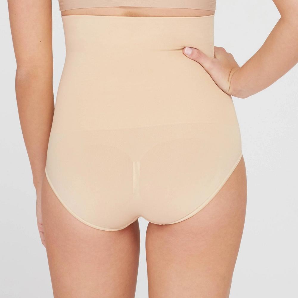 ASSETS by SPANX Womens Remarkable Results High-Waist Control Briefs - Light Beige M Product Image