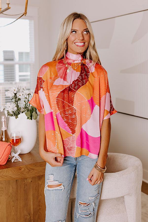 Date Night In Venice Shift Top in Orange Product Image