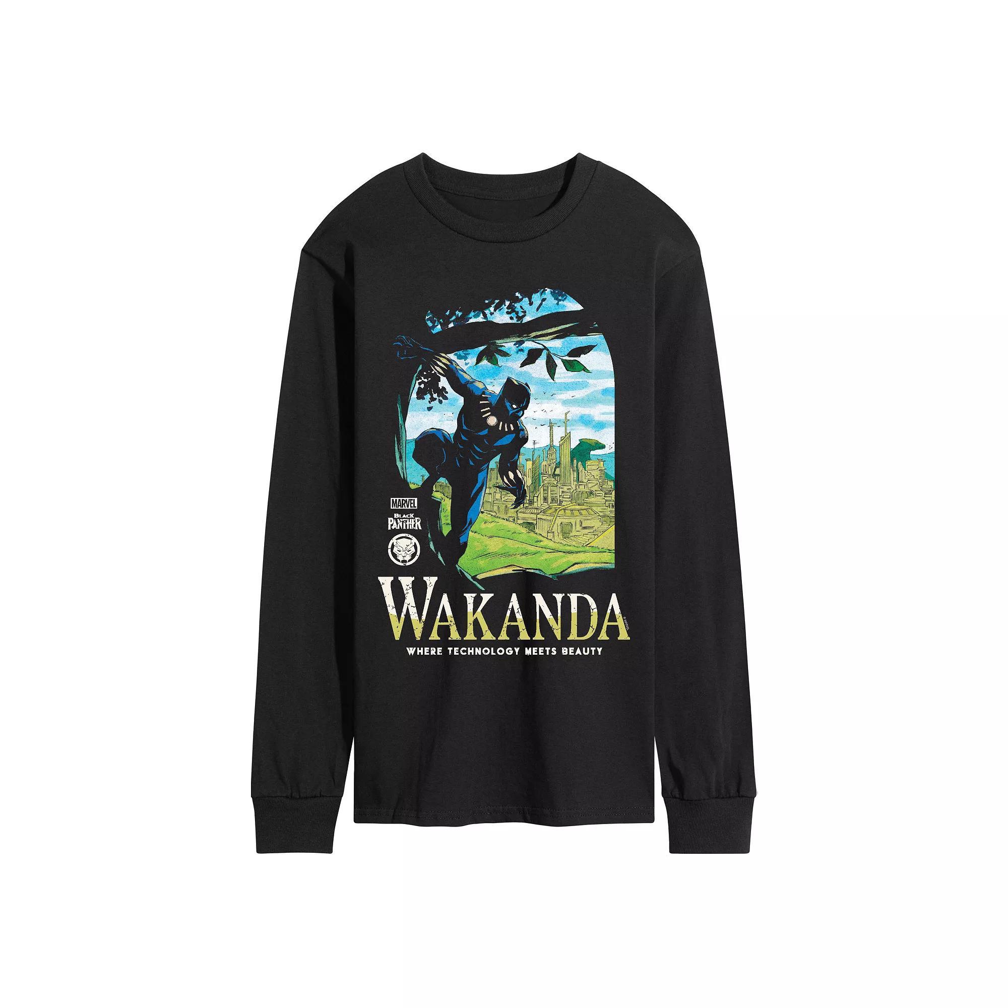 Men's Marvel Black Panther Wakanda Destination Long Sleeve Graphic Tee,  Product Image