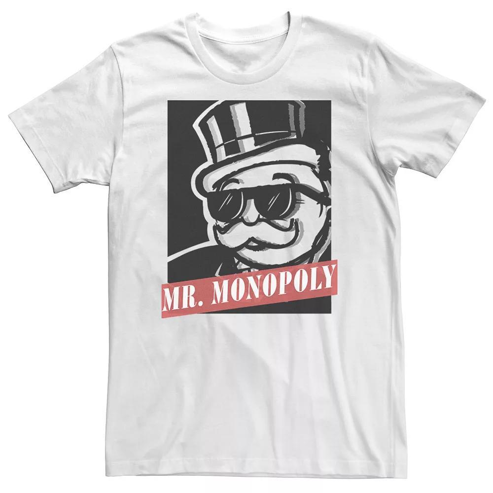 Big & Tall Monopoly Mr. Monopoly Graphic Poster Tee, Men's, Size: 4XL, White Product Image