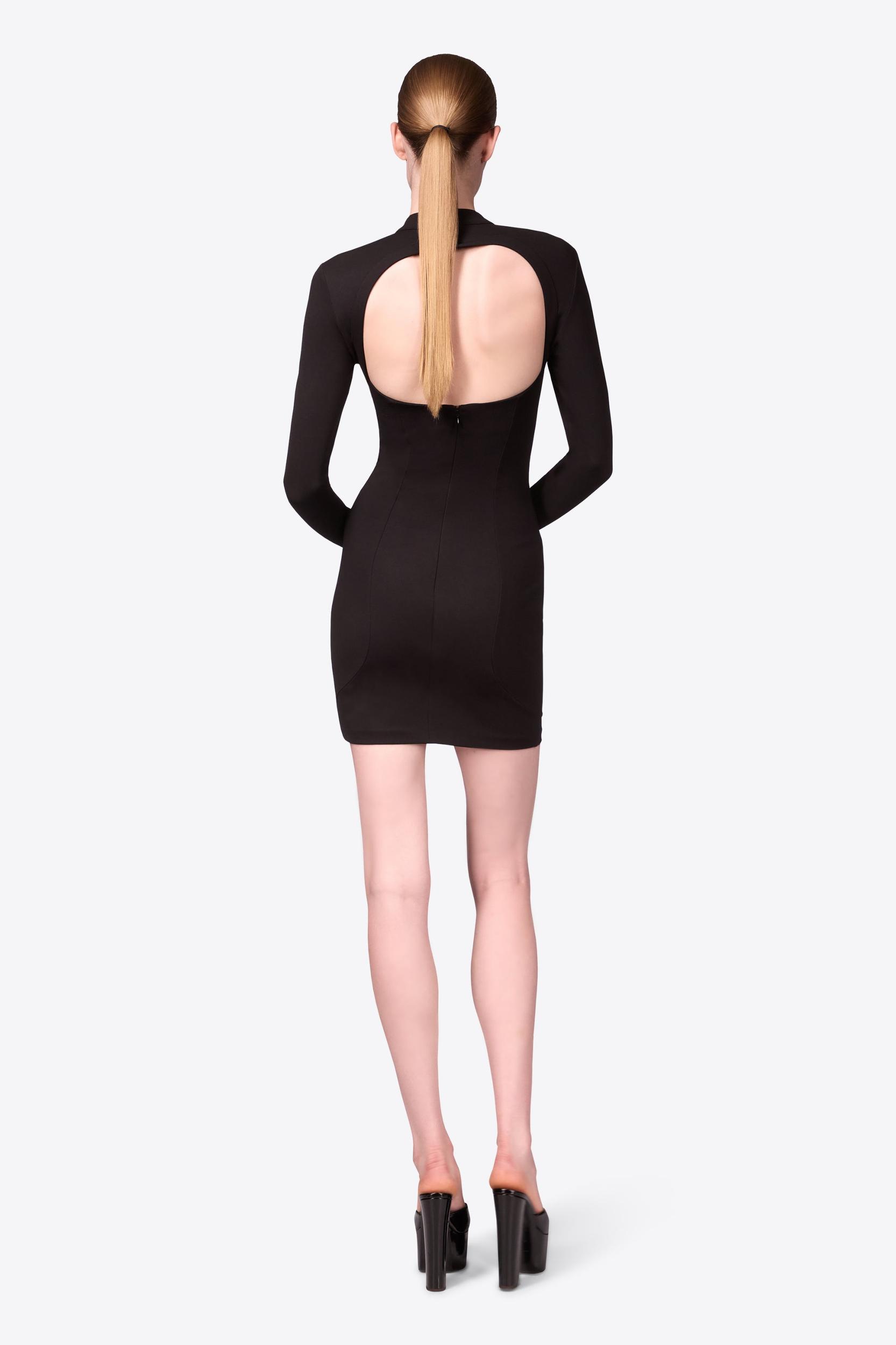 Crystal Embellished Bustier Cup Long Sleeve Dress Product Image