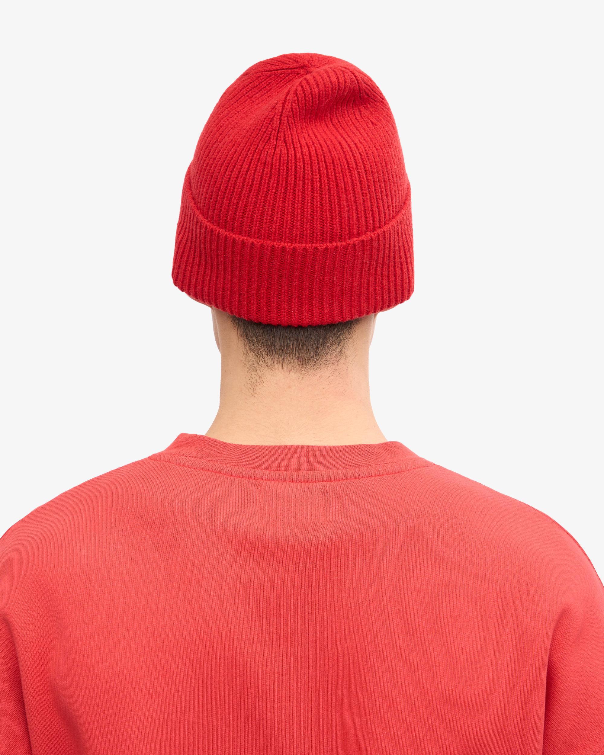 Merino Wool Beanie - Scarlet Red Product Image