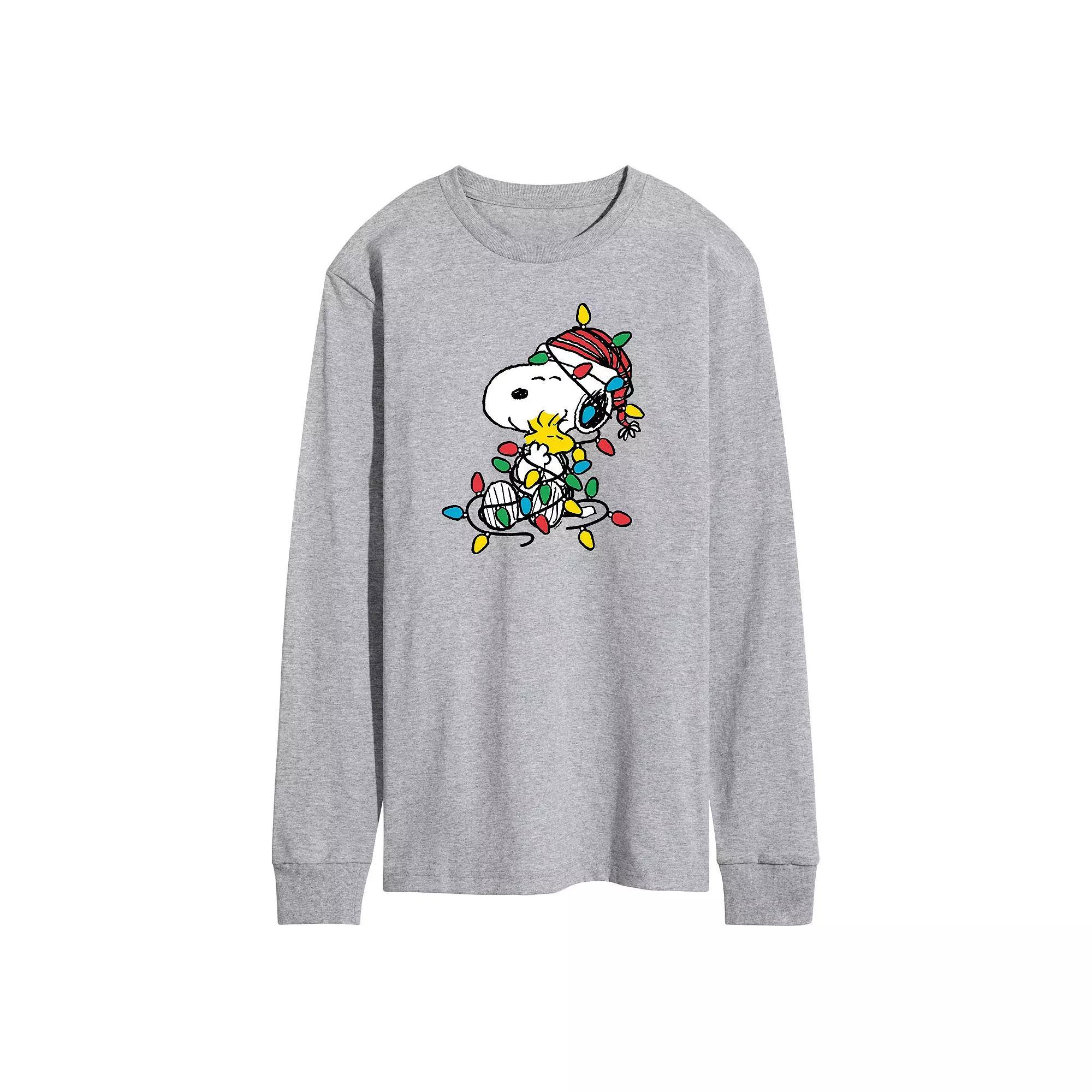 Men's Peanuts Christmas Lights Long Sleeve Tee,  Product Image