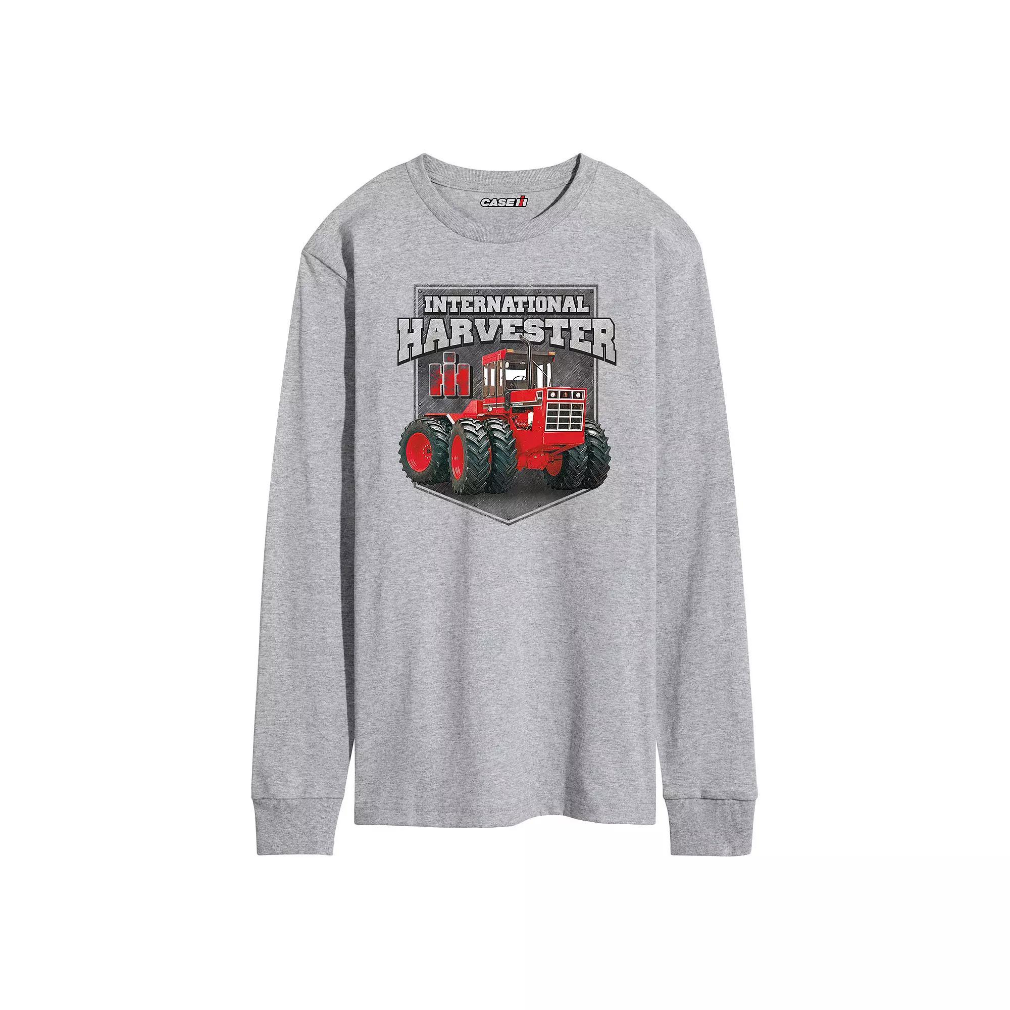 Men's Case IH Metal Plate Badge Long Sleeve Graphic Tee, Size: XL, Gray Product Image