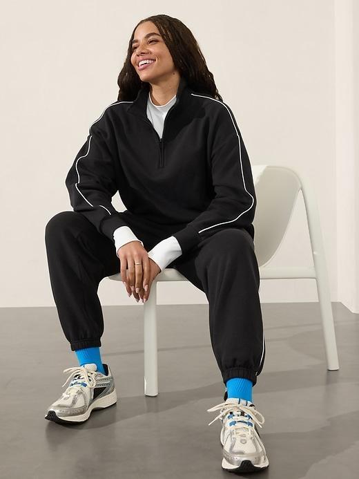 Forever Fleece 1/2 Zip High Hip Piping Sweatshirt Product Image