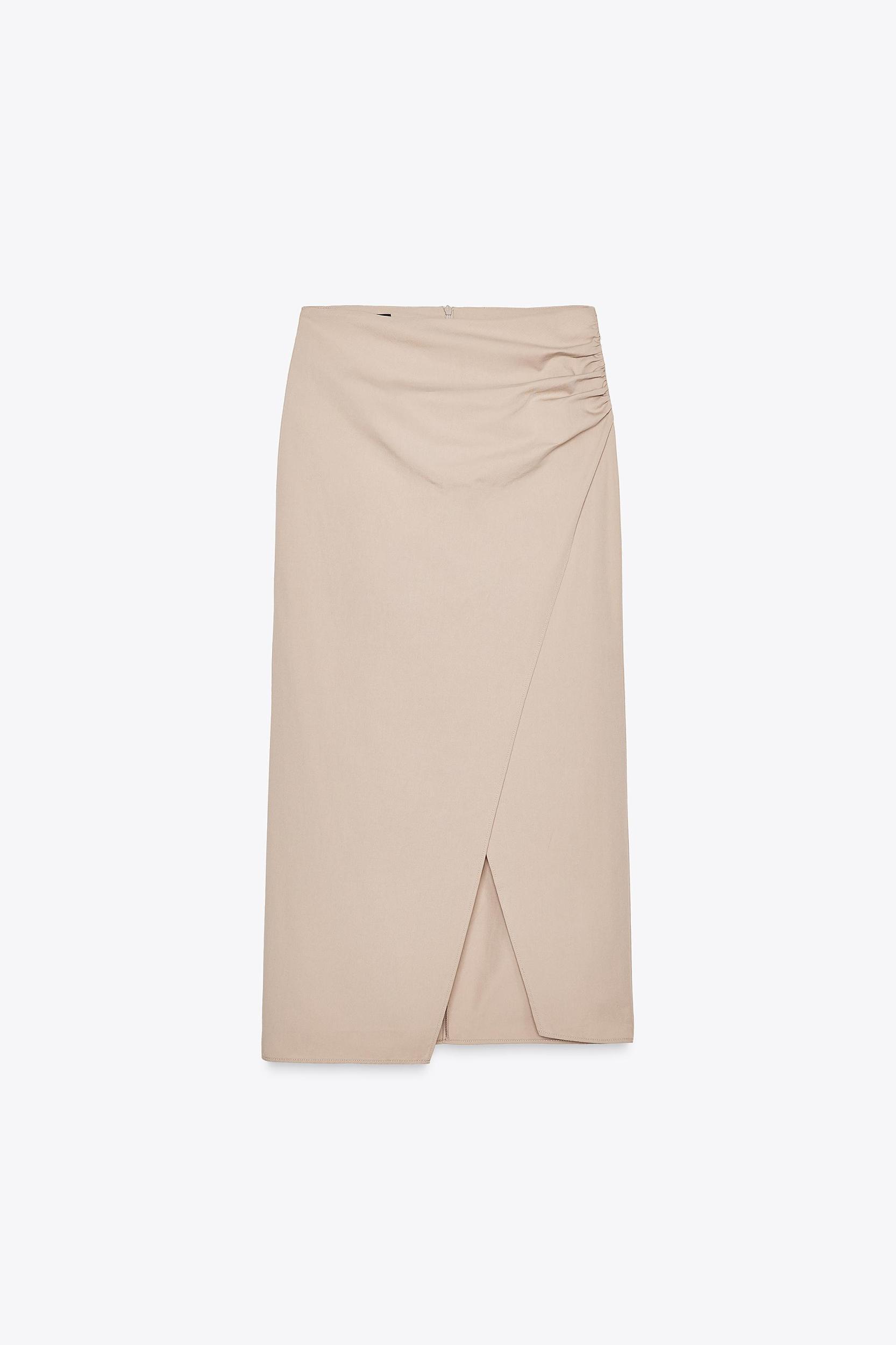 MIDI SKIRT WITH SIDE RUCHING Product Image