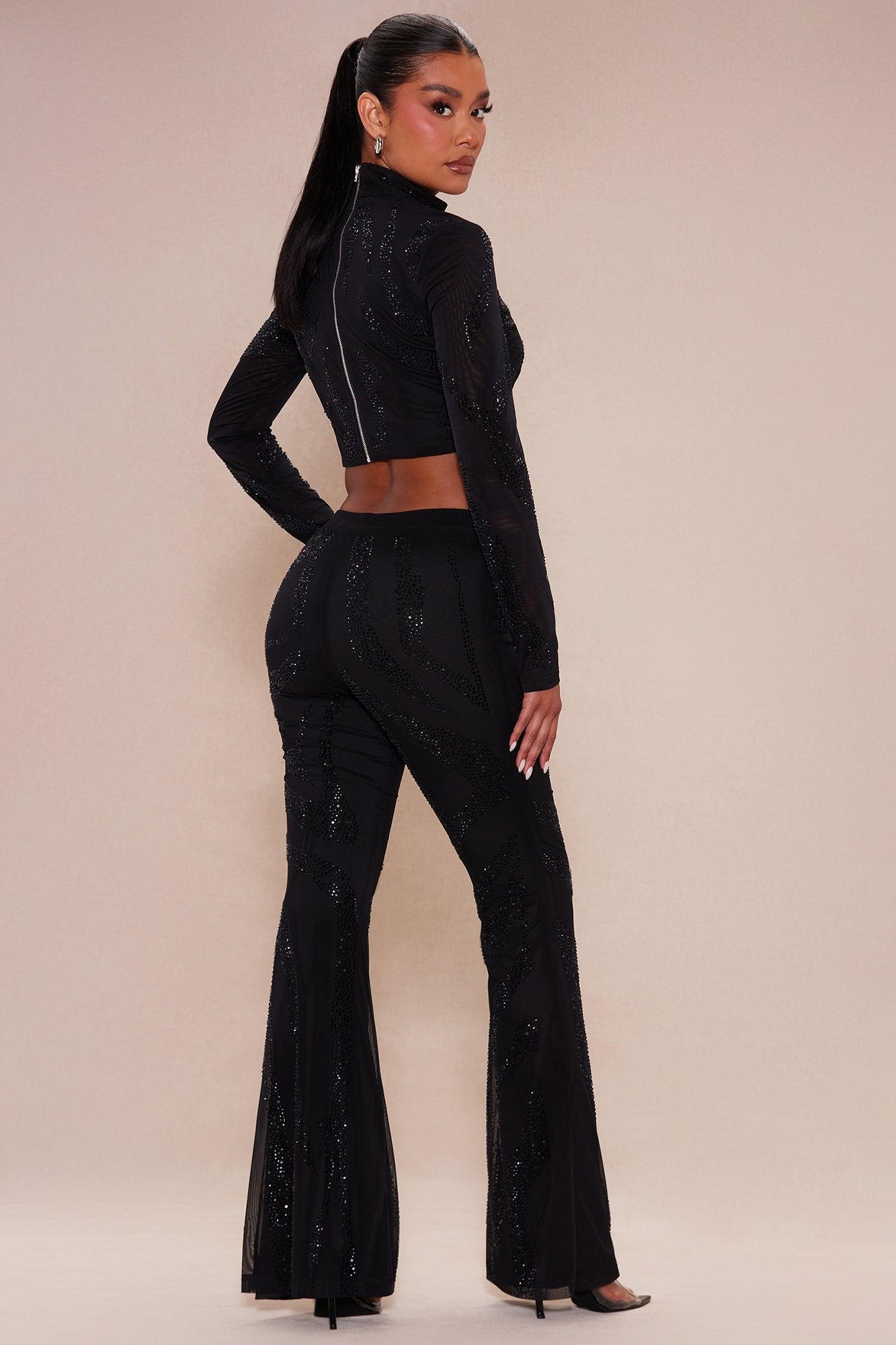 Beverly Embellished Pant Set - Black Product Image
