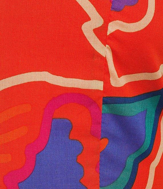 Sugarlips Kahlia Tropics Mavey V-Neck Ruffle Cap Sleeve Coordinating Crop Top Product Image