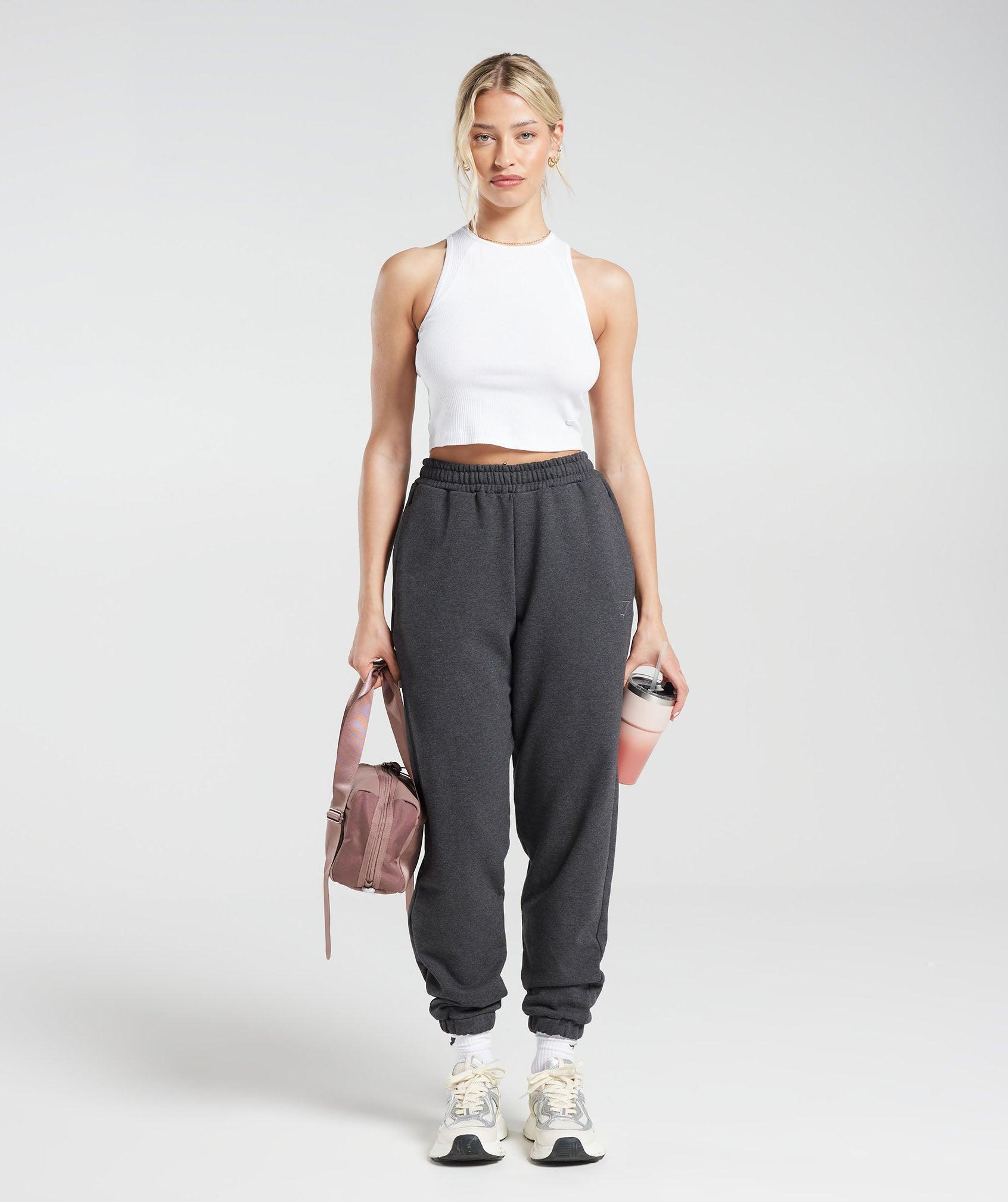 Gymshark Cotton Rib Midi Tank - White Female Product Image