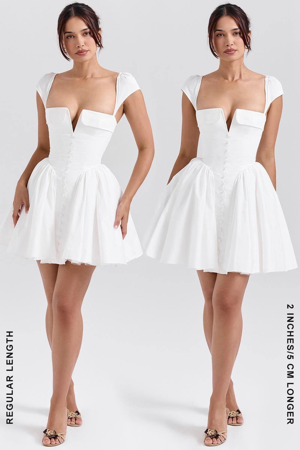 Florence White Cotton Corset Mini Dress Product Image