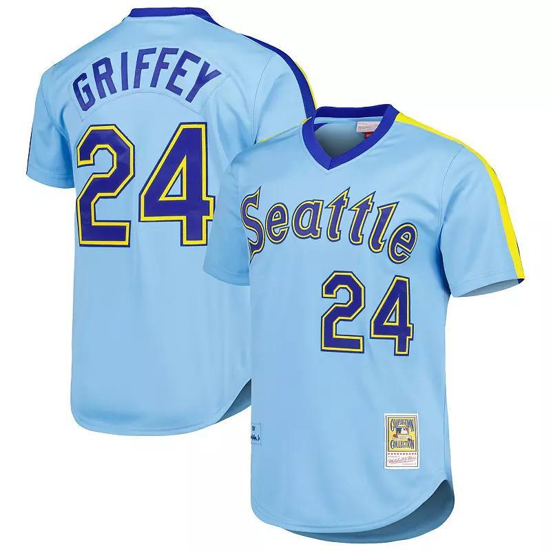 Men's Mitchell & Ness Ken Griffey Jr. Light Blue Seattle Mariners Cooperstown Collection Authentic Jersey, Size: 40 Product Image