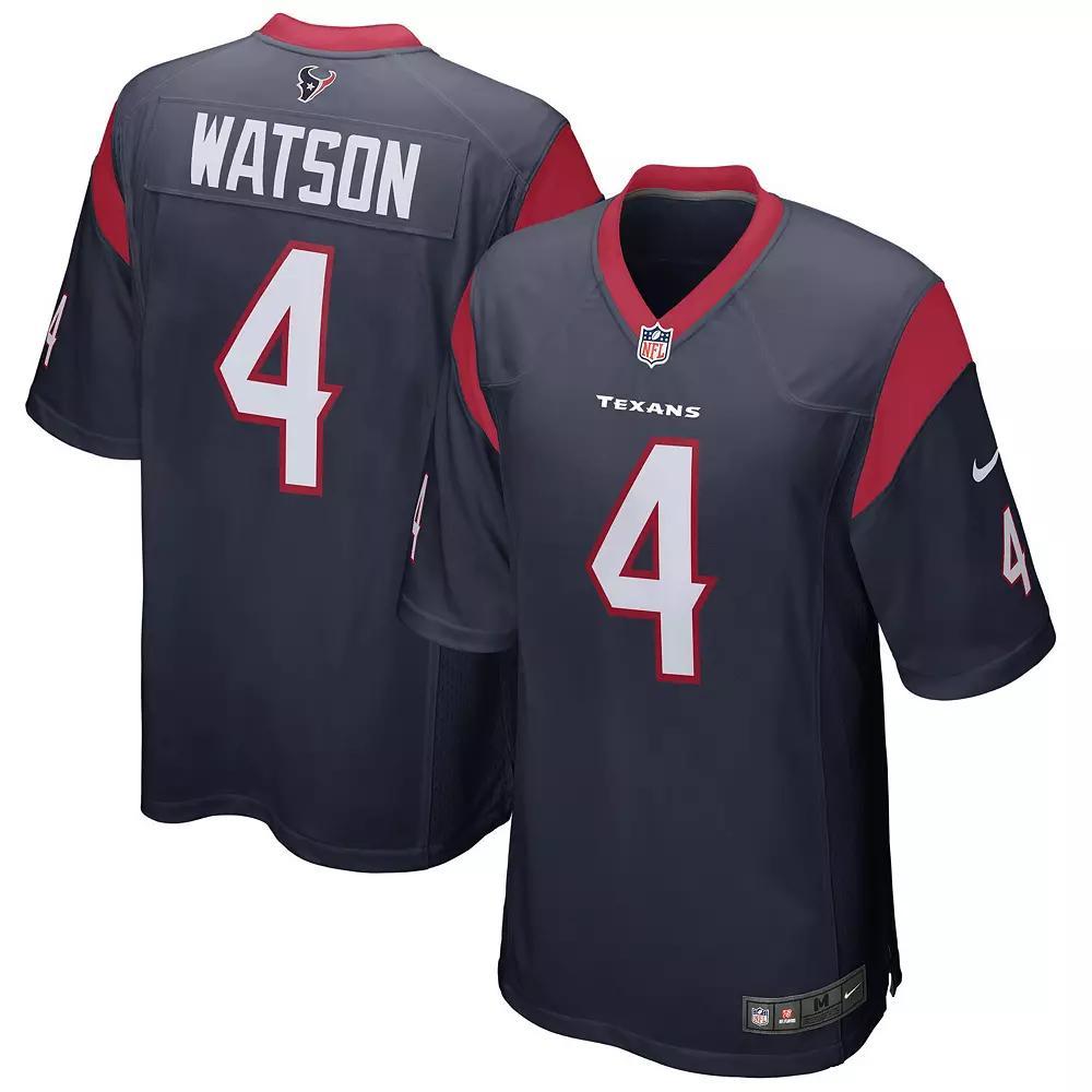 Men's Nike Deshaun Watson Navy Houston Texans Game Jersey, Size: Large, Blue Product Image