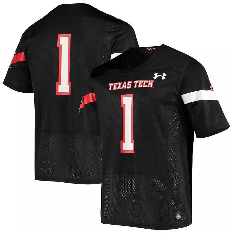 Mens Under Armour #1 Texas Tech Red Raiders Logo Replica Football Jersey Product Image