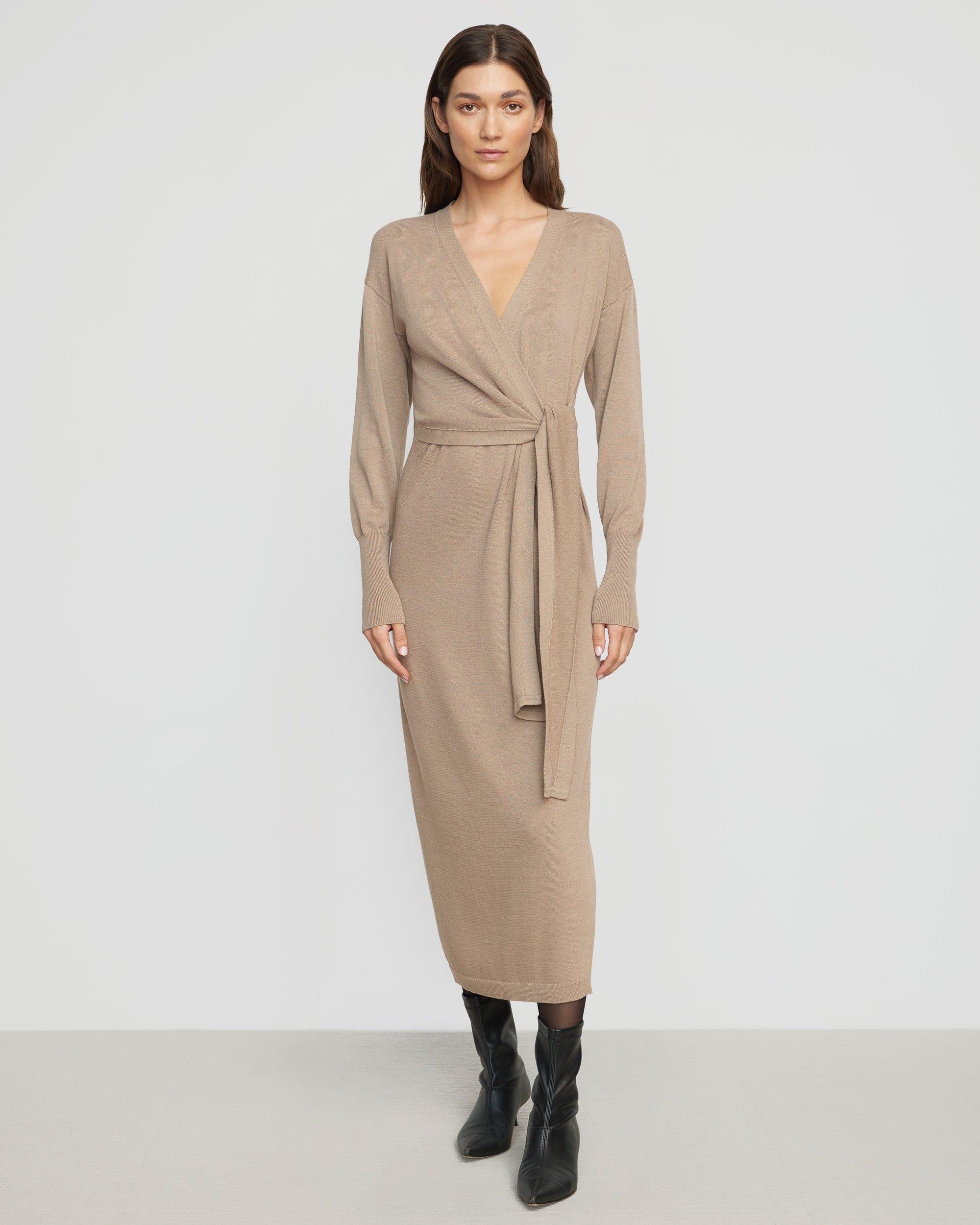 Linden Front-Wrap Sweater Dress Product Image