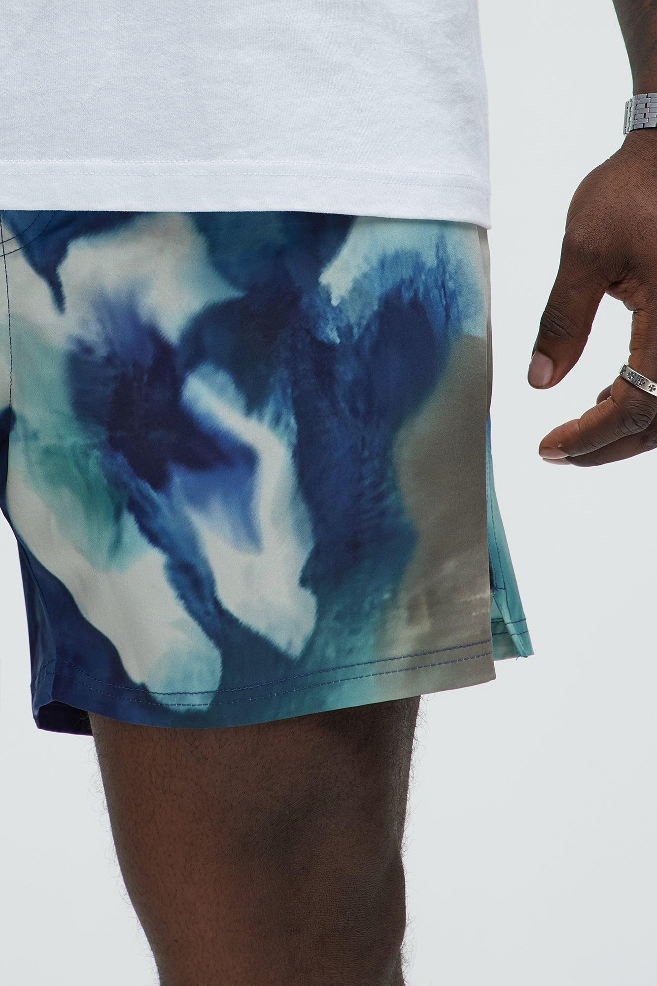 Waterfall Swim Mid Trunk - Blue/combo Product Image