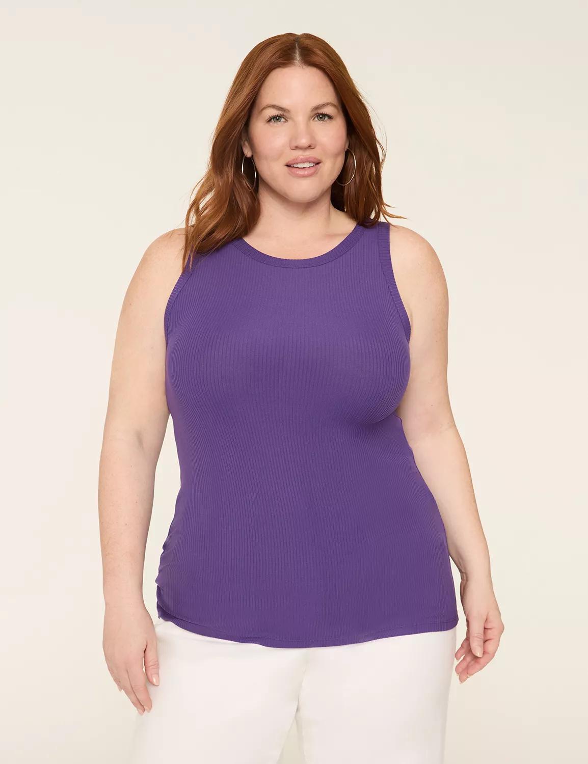 High-Neck Rib Tank Product Image