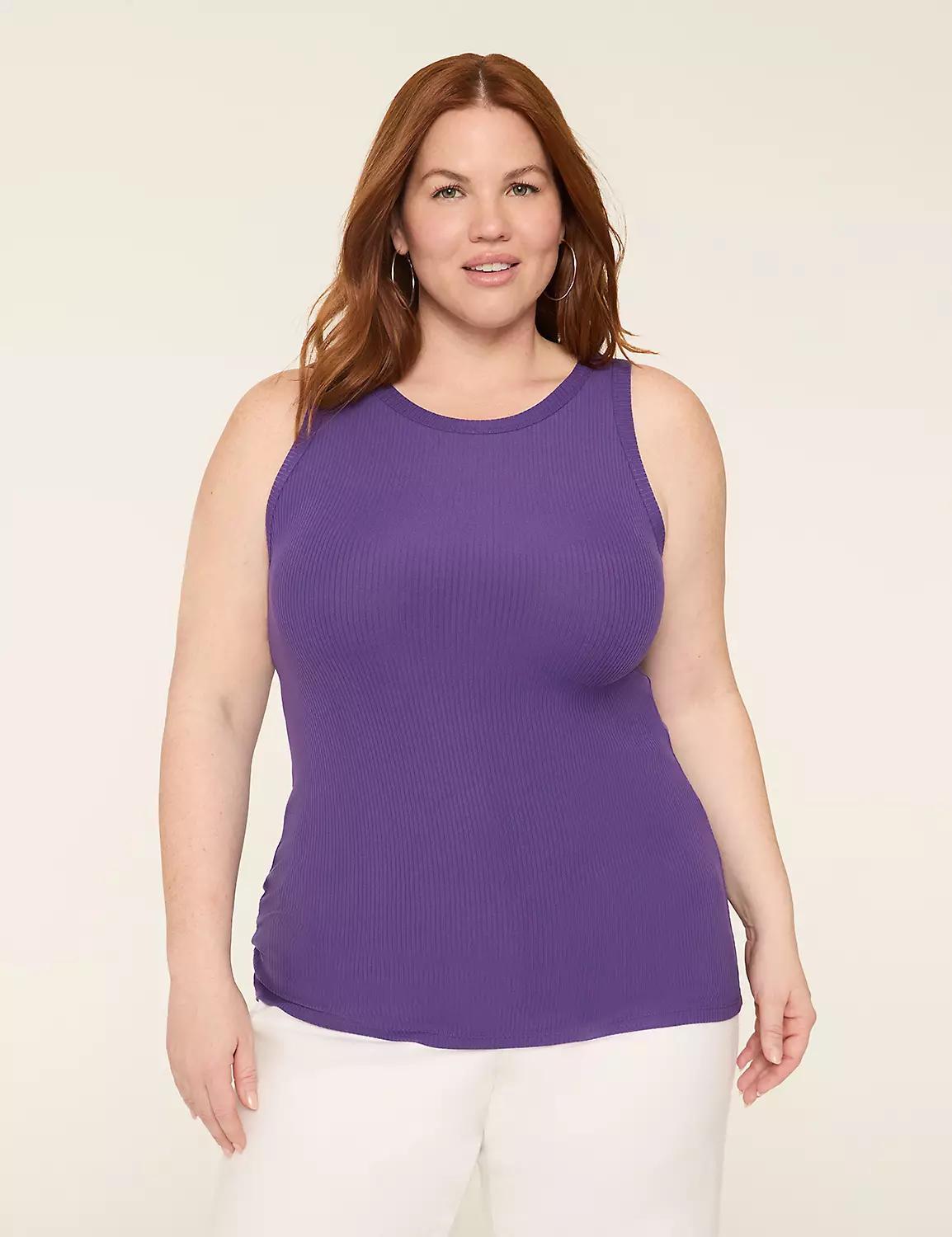 High-Neck Rib Tank Product Image