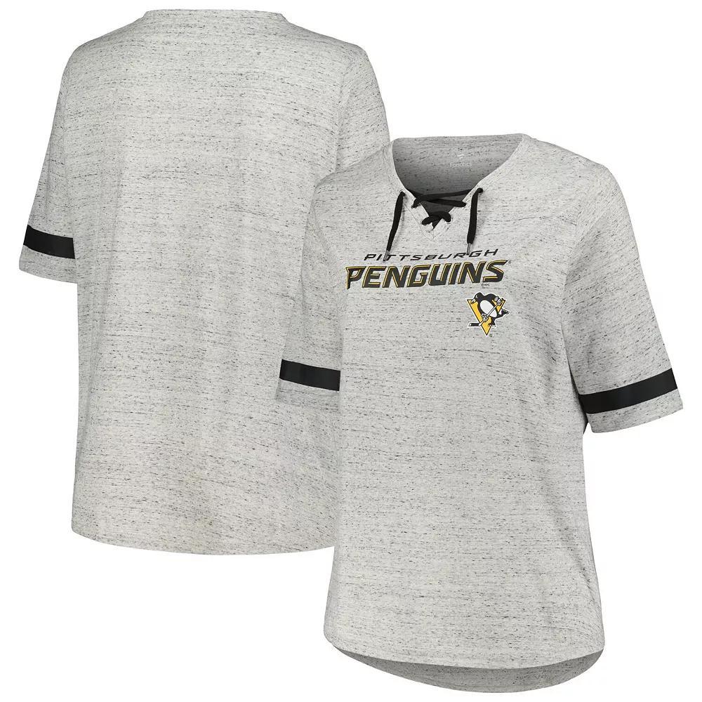 Women's Fanatics Branded Heather Gray Pittsburgh Penguins Plus  Product Image