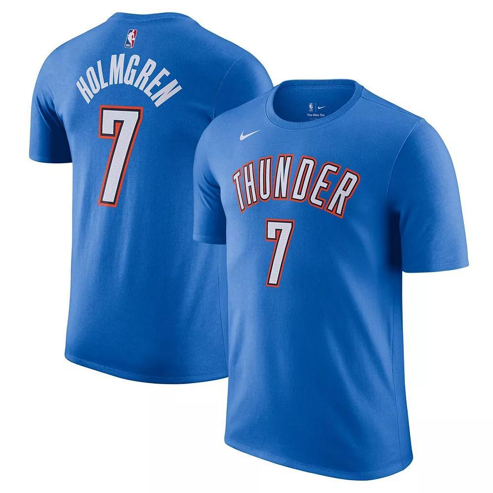Men's Nike Chet Holmgren Blue Oklahoma City Thunder Icon Edition Name & Number T-Shirt,  Product Image