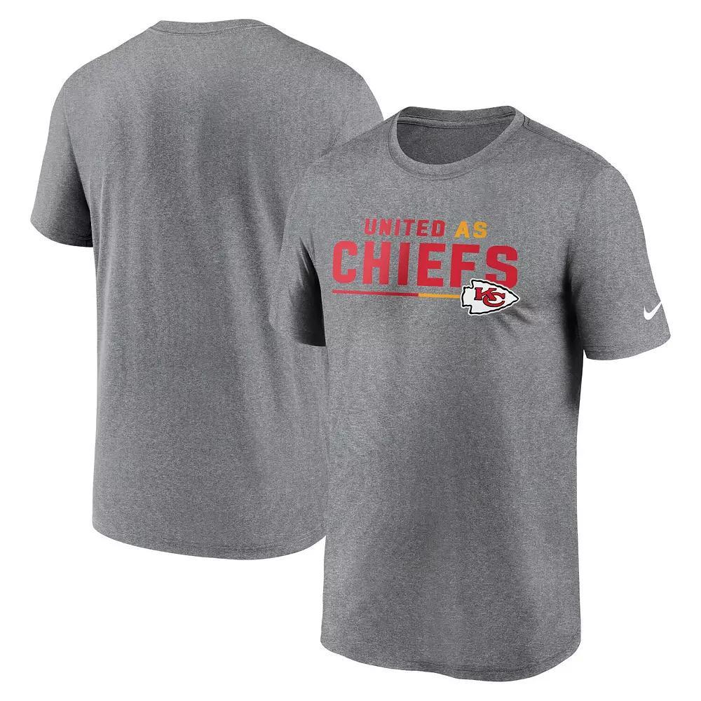 Men's Nike Heather Gray Kansas City Chiefs Legend Team Shoutout Performance T-Shirt,  Product Image